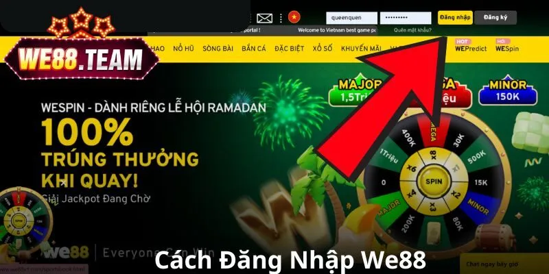 Hướng dẫn từ A - Z thao tác đăng nhập We88 cho tân binh