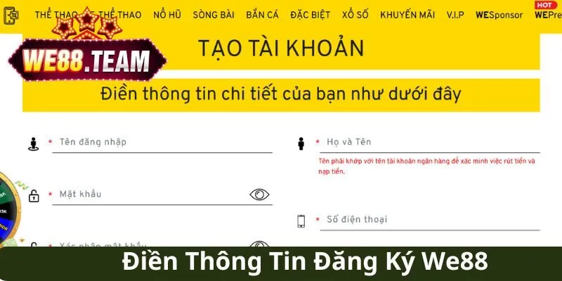 Cung cấp thông tin đăng ký account chính xác tuyệt đối