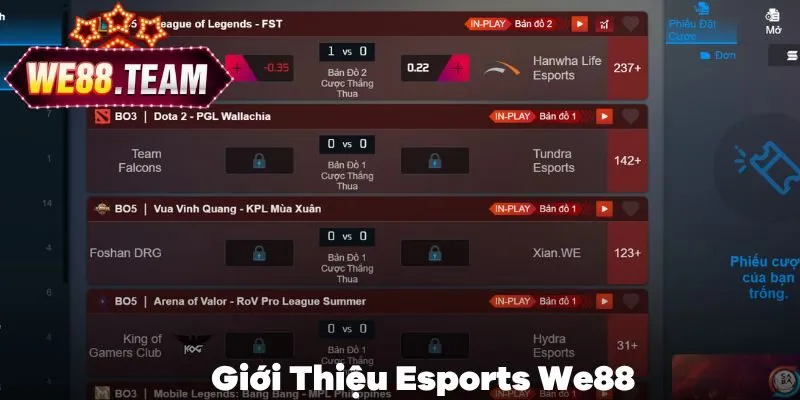 Giới thiệu điểm nổi bật của chuyên mục Esports tại We88