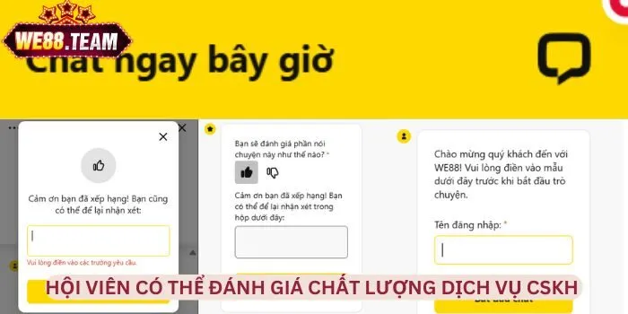 Hội viên có thể đánh giá chất lượng dịch vụ CSKH 