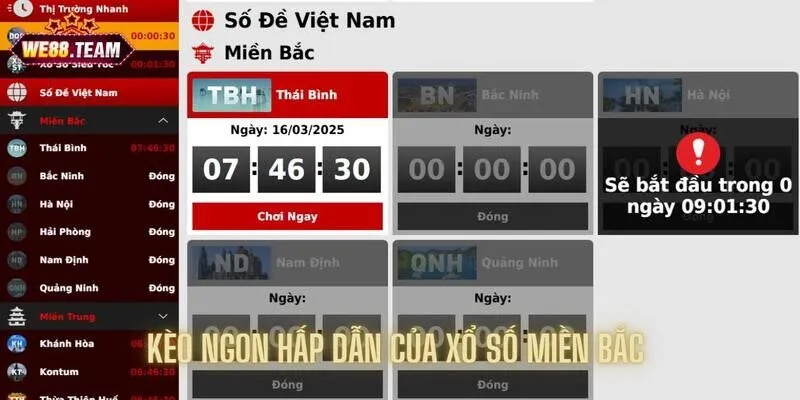 Một số kèo ngon hấp dẫn của xổ số miền Bắc 